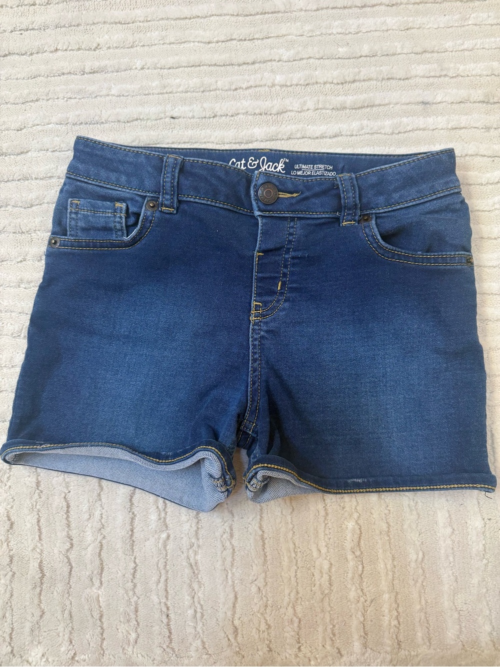 Cat & Jack Girls Roll-Hem Jean Shorts size Large